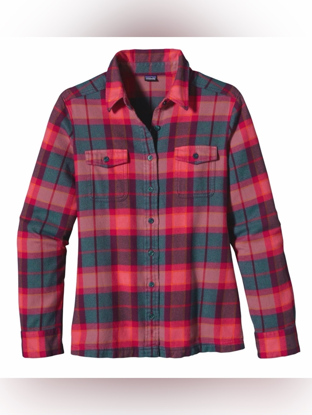 Patagonia W's Long-Sleeved Fjord Flannel Long Sleeve Button Down Shirt 6 Organic